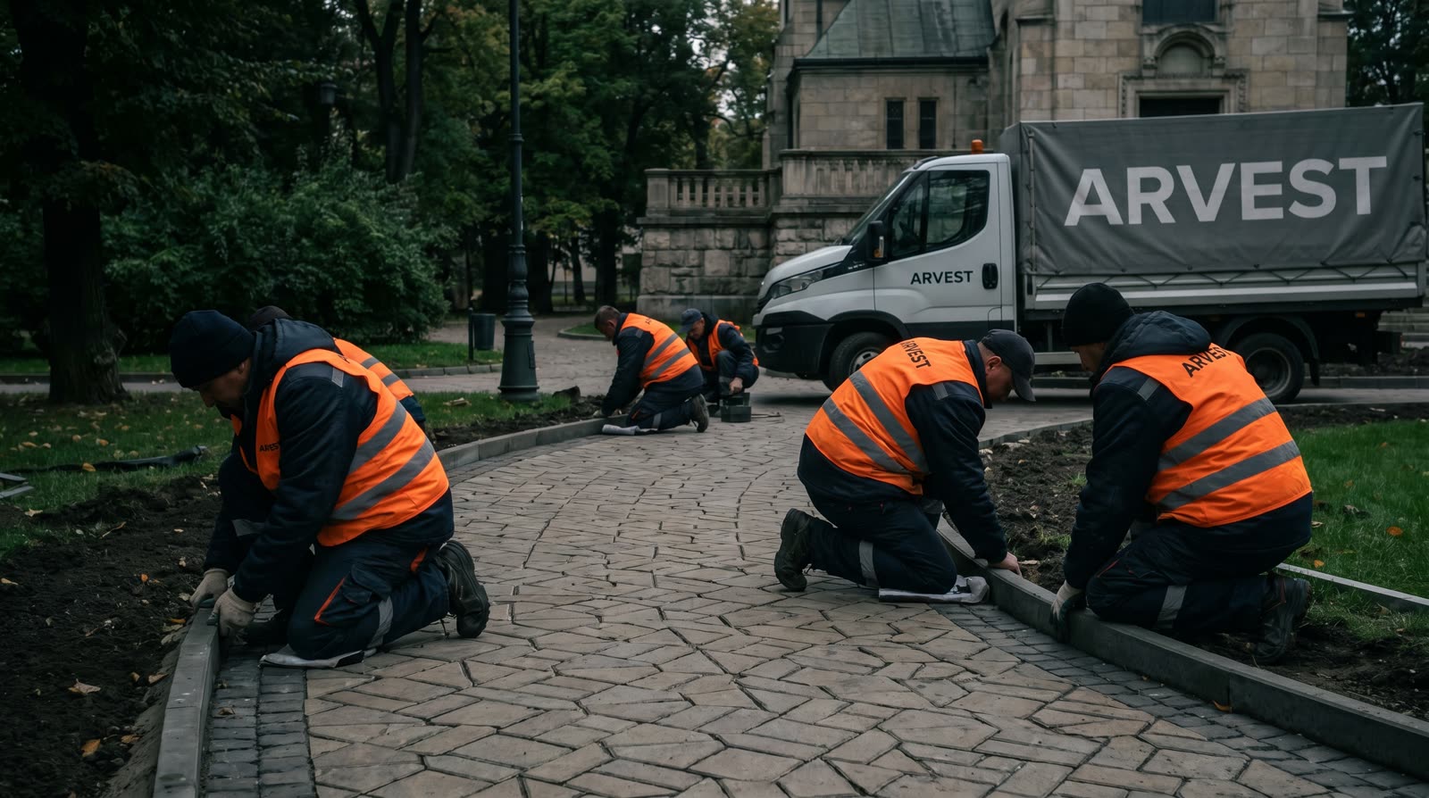 Влаштування пішохідних доріжок та майданчиків